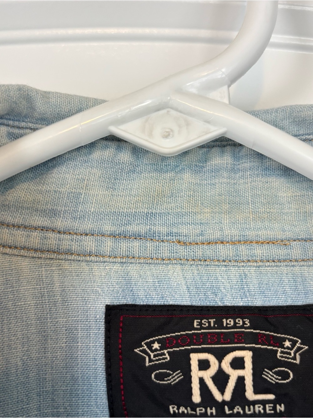 RRL by Ralph Lauren Women's Light Wash Denim Western Shirt Size Medium - Picture 5 of 8